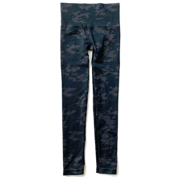 SPANX Look at Me Now Seamless Black Camo Leggings Shaping Smooth Stretchy - Picture 5 of 12